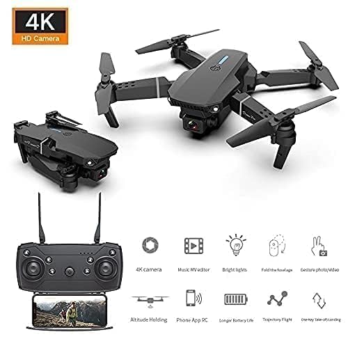 Drone with 4k Camera Foldable 1080P HD Drone with FPV Live Video, Smart Gestures Selfie, Altitude, Off/Landing, Car 3D Series Flips, Headless Shade Mode, Aerial Photography Sun