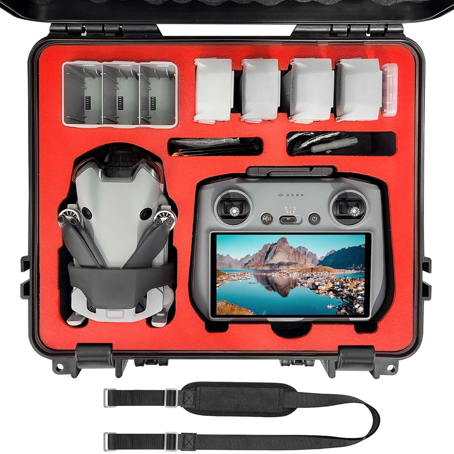 FPVtosky Mini 4 Pro Polypropylene Hard Case For Dji Mini 4 Pro/Mini 3 Pro, Waterproof Case For Mavic Mini 4 Pro With Dji Rc/Dji Rc 2 Controller, Travel Case For Dji Mini 4 Pro/Mini 3 Pro