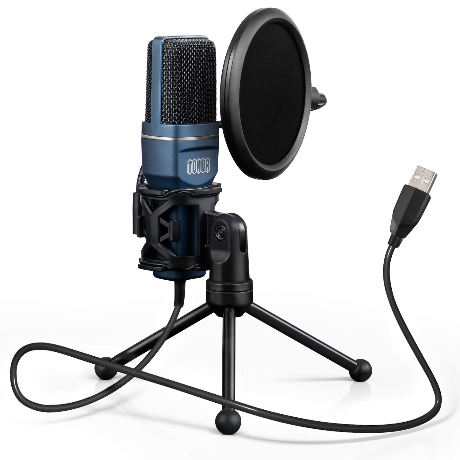 TONOR USB Gaming Microphone, Computer Condenser PC Mic with Tripod Stand & Pop for Streaming, Podcasting, Vocal Recording, Compatible with iMac PC Laptop Desktop Windows Computer