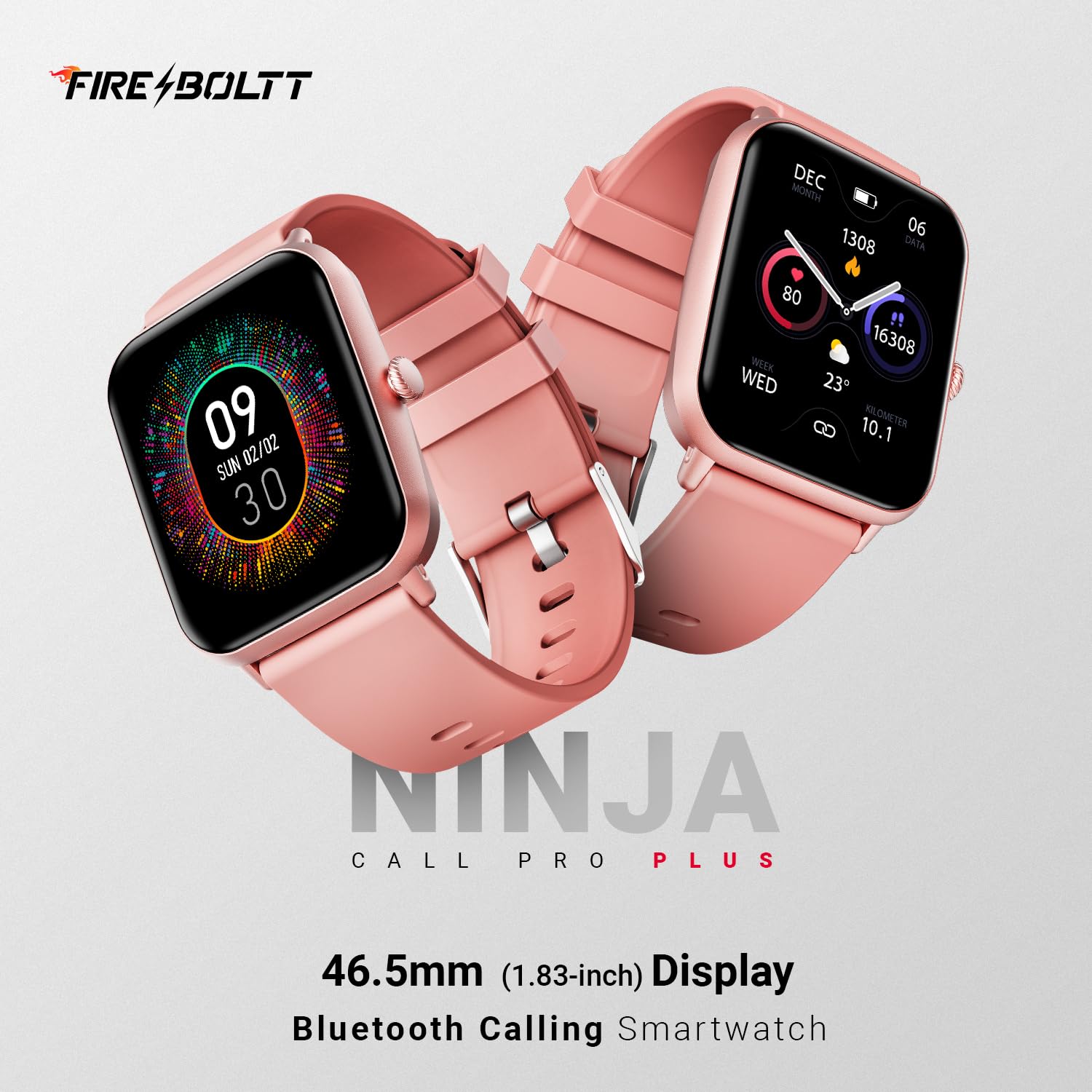 Fire-Boltt Ninja Call Pro Plus Smart Watch 1.83 inch with Bluetooth Calling, AI Voice Assistance, 100 Sports Modes IP67 Rating, 240 * 280 Pixel High Resolution
