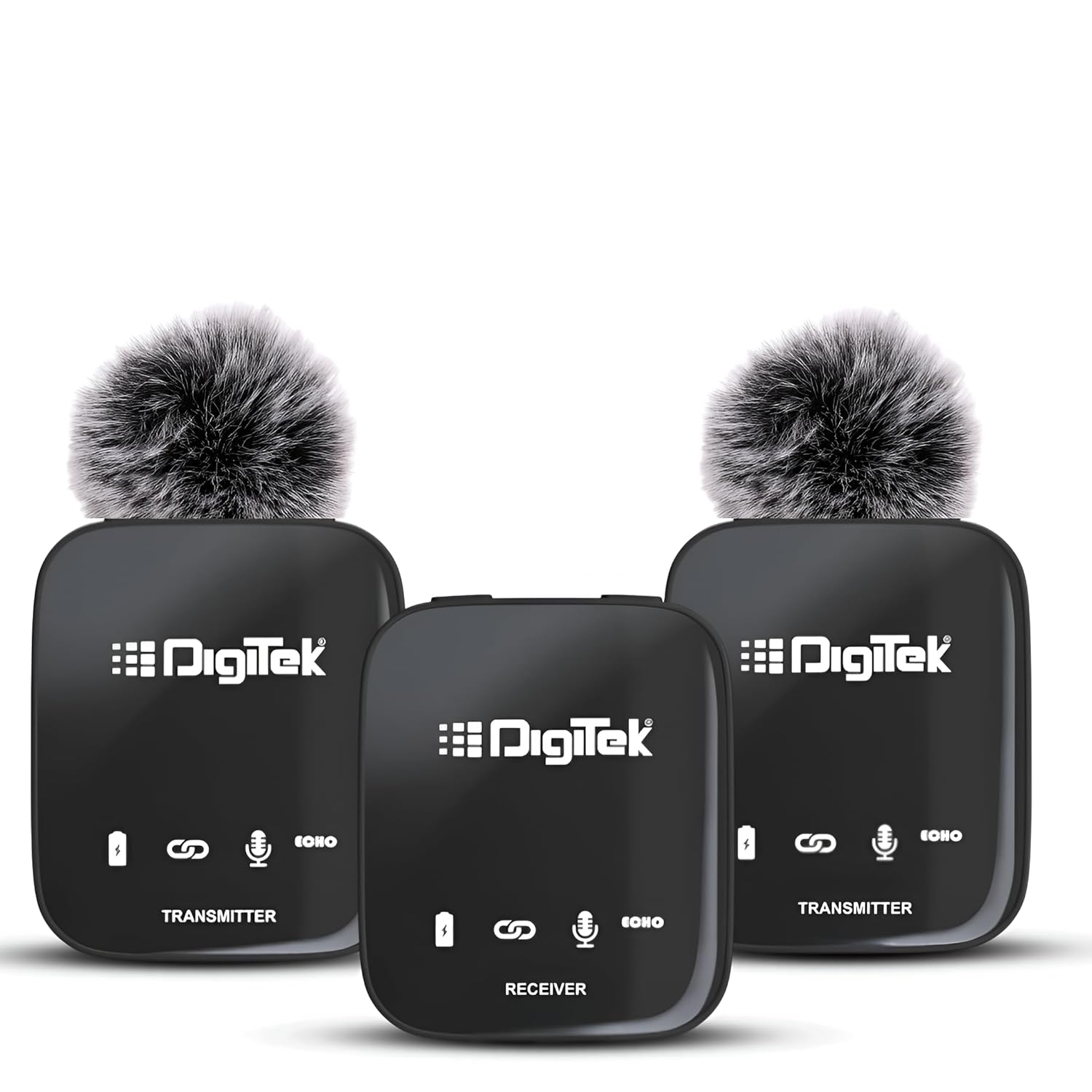 Digitek DWM 101 Wireless Microphone System with ANC Noise Reduction, 360° Sound Capture, 100M Range, Upto 12 Hrs Working Time, for DSLR Camera, Android & iOS Smartphones, Seamless Audio Recording
